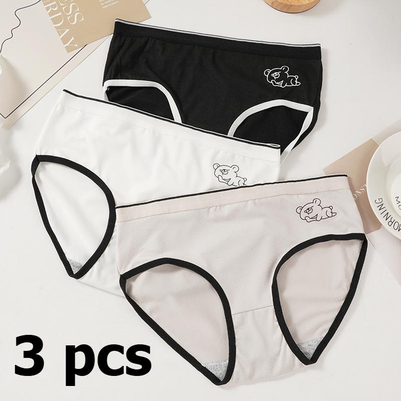 Mode Dames Mid Taille Verticaal Gestreept Katoenen Slipje Eenvoudige Comfortabele Slips Draagbaar ondergoed