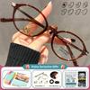 CLLOIO Simple Retro Round For Women Myopia Photochromic Prescription Glasses Anti Blue Ray Multifocal Reading Optical Eyeglasses