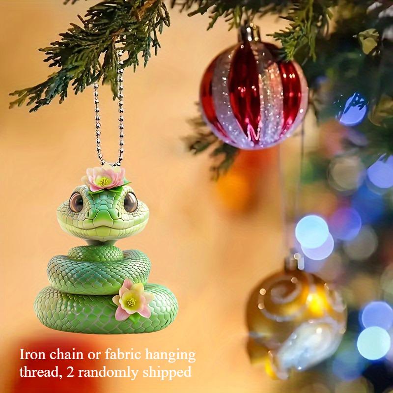 Acrylic Snake Pattern Car Charm - 2D Rearview Mirror & Keychain Pendant, Home Decor, Stylish Accessory for Vehicle Interior