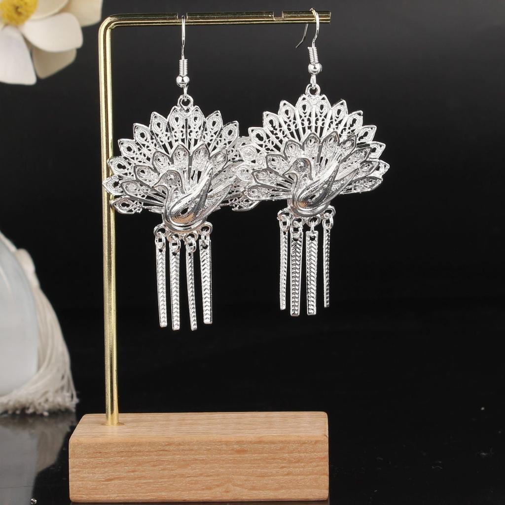 Turquoise Earrings Bohemian Drop Ear Earrings with Tassels, Geometric Alloy, Retro Style, Boastful Ear Accessories