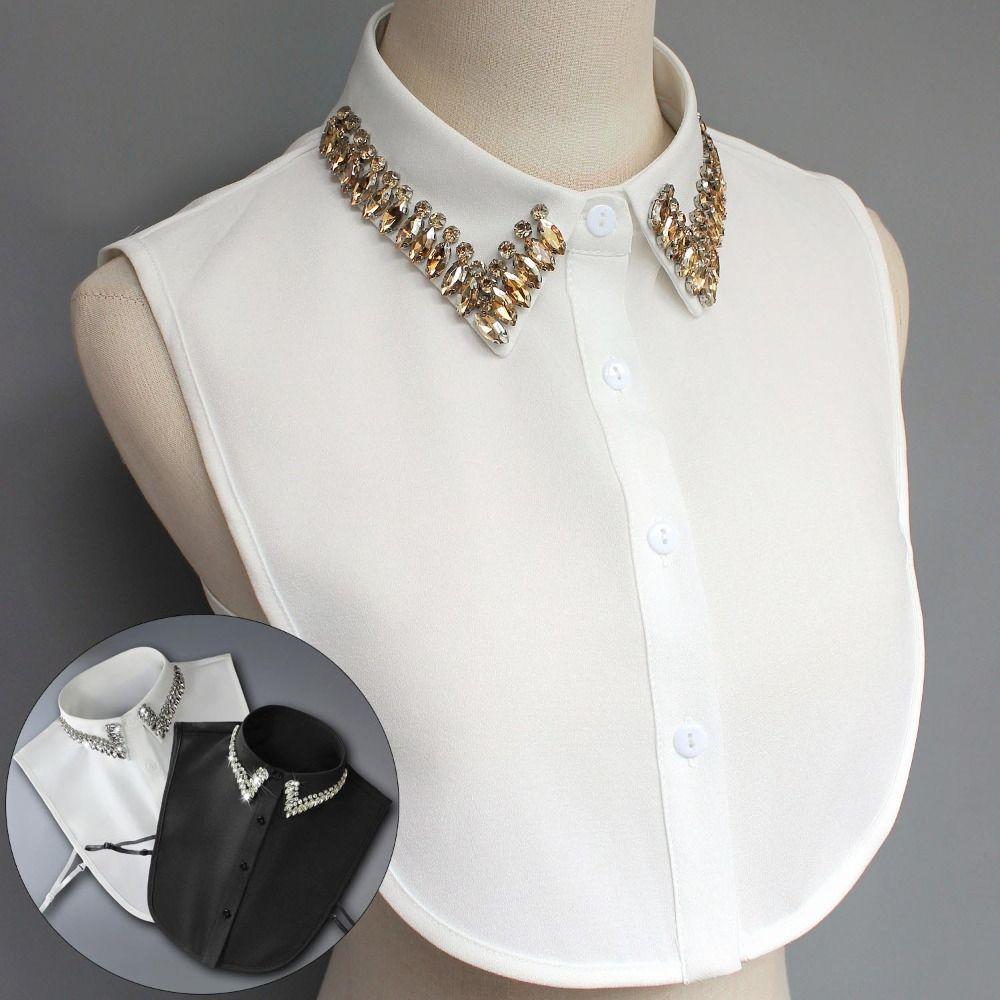 Handmade Beaded Decoration Fake Collar Rhinestone Decoration False Collar  Women Fashion