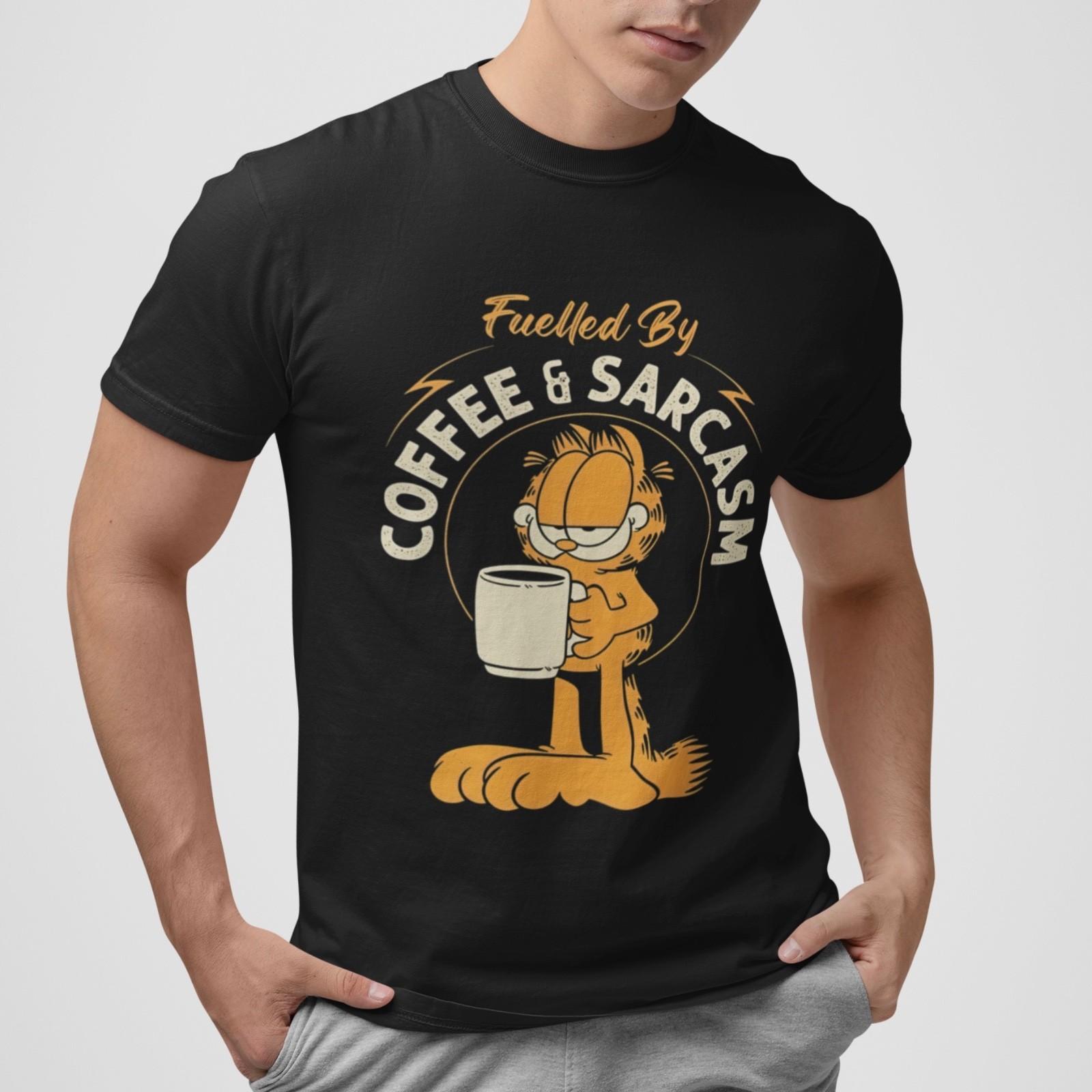 Garfield T-Shirt Funny Cat Graphic Tee Cartoon Style Unisex Casual Streetwear M