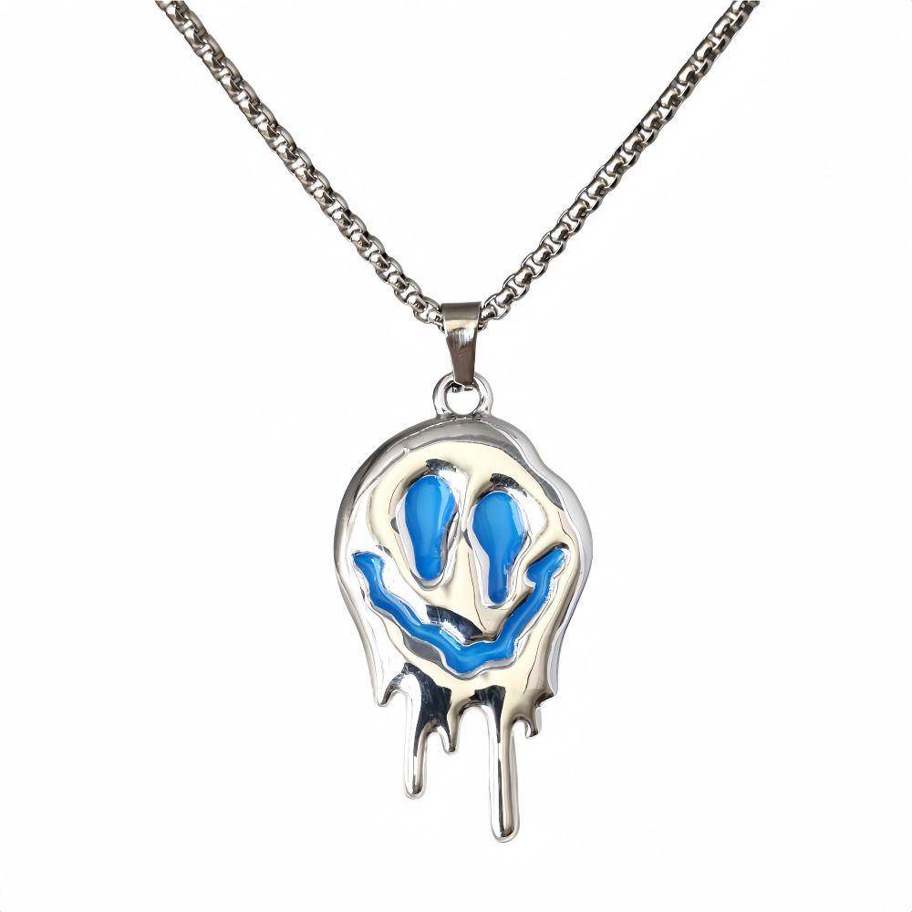 Neck Jewelry Halloween Skull Necklace Punk Hip Hop Neck Chains Luminous Pendant Necklace  Women Men