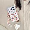 Custom Graffiti Red Apple Cat Illustration Phone Case for iPhone 17, 16 Pro Max, 15, and 14.