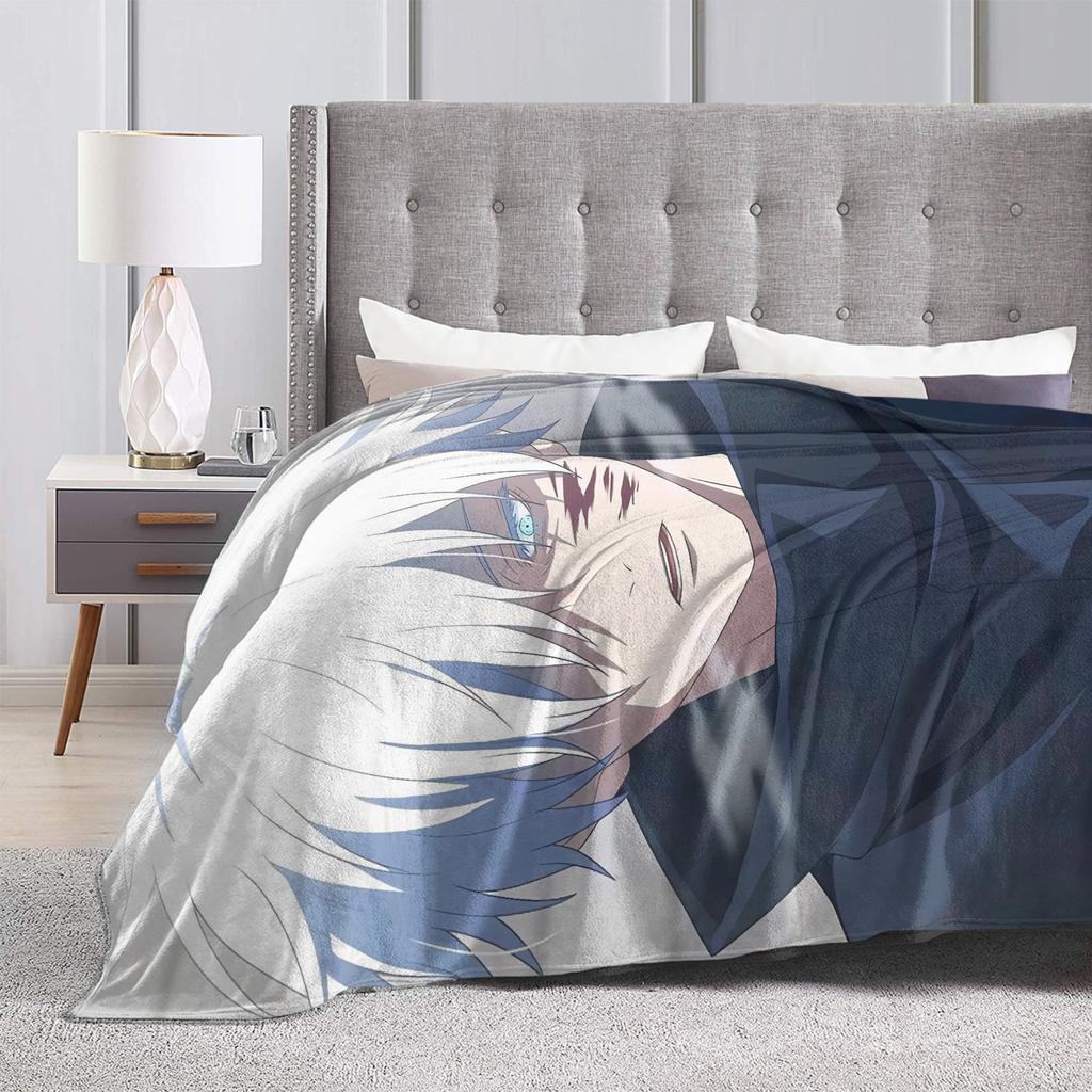 Warm Cozy Blanket Picnic Gojo Satoru Bedding Throws Novelty Bedspread For Couch Bed