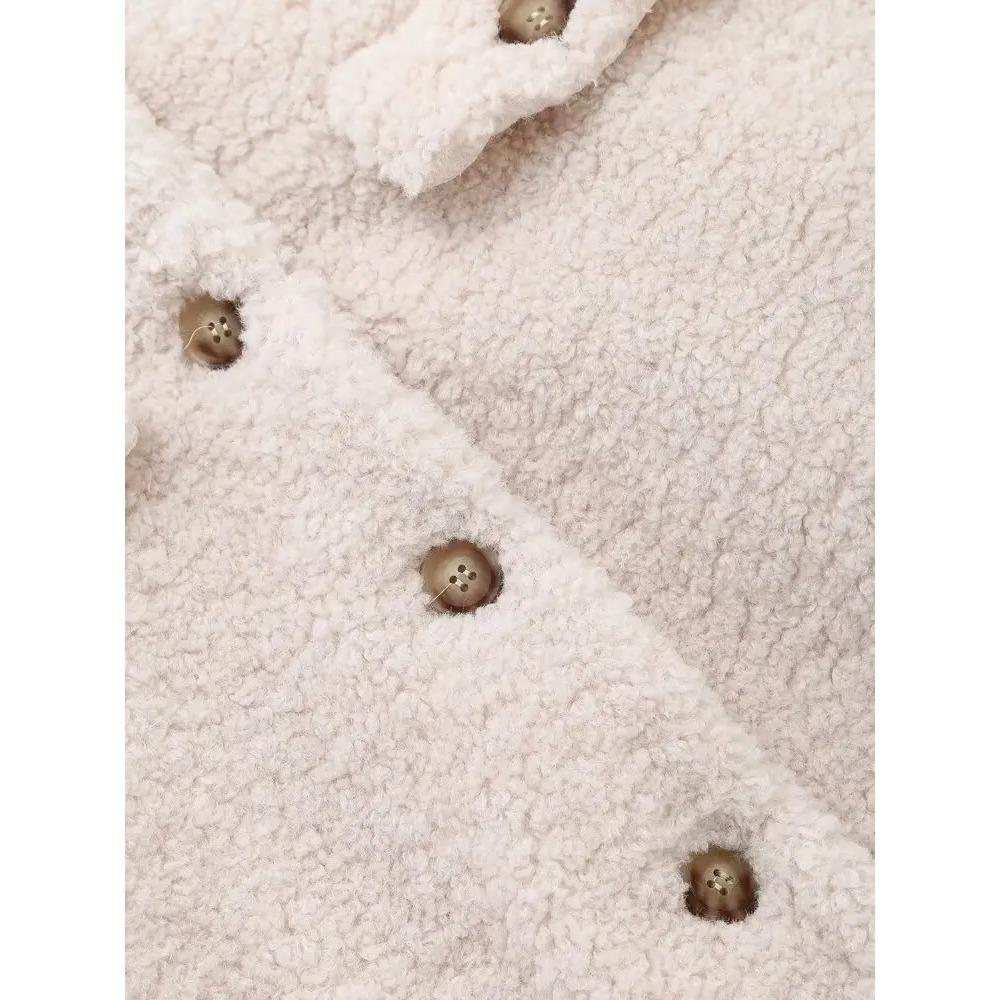 Autumn and Winter Fashion Loose Holiday Style Lapel Button Cardigan Wool Cake New Solid Color Everything Long Sleeve Coat