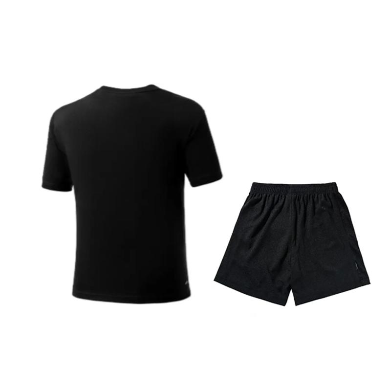 Li-Ning Summer Mens Round Neck Short Sleeve Comfortable Breathable Skin-Friendly Lightweight Simple Versatile Casual Sports Suit ATSU493-1+YATV113-1