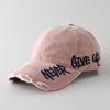 1pc a Distressed American-Style Baseball Cap Featuring Side Embroidery And a Curved Brim a Versatile Duckbill Hat for Streetwear