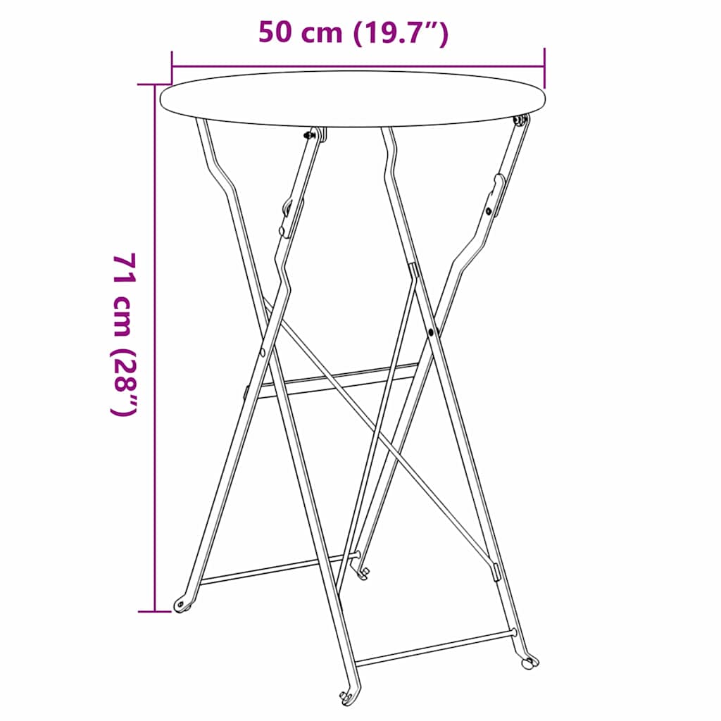 Bistro Table Anthracite Ø 50 X 71 Cm Powder Coated Steel