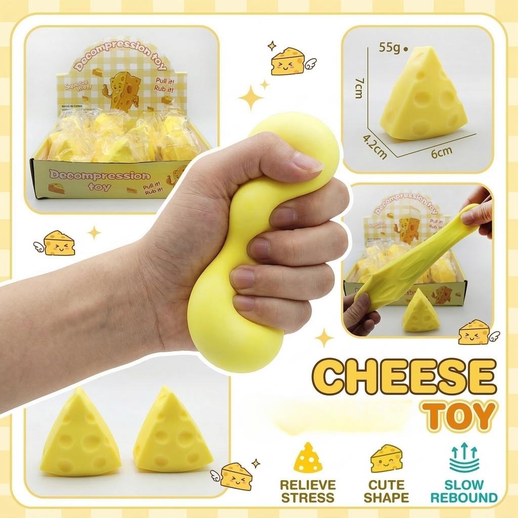 12-Piece Cheese-Shaped Stress-Relieving Toy Set – This Set Includes 12 Adorable Cheese-shaped Toys, Perfect For Sharing Or Collecting.