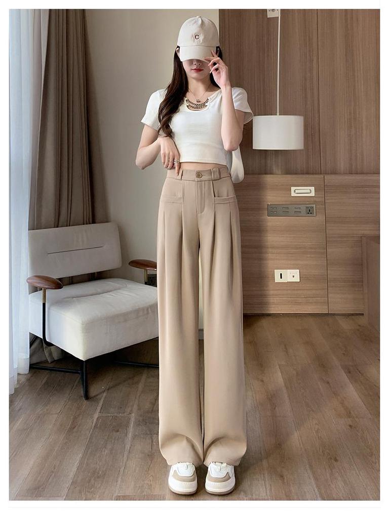 2024 High-Waist Women's Wide-Leg Drape Pants - Spring/Autumn Edition
