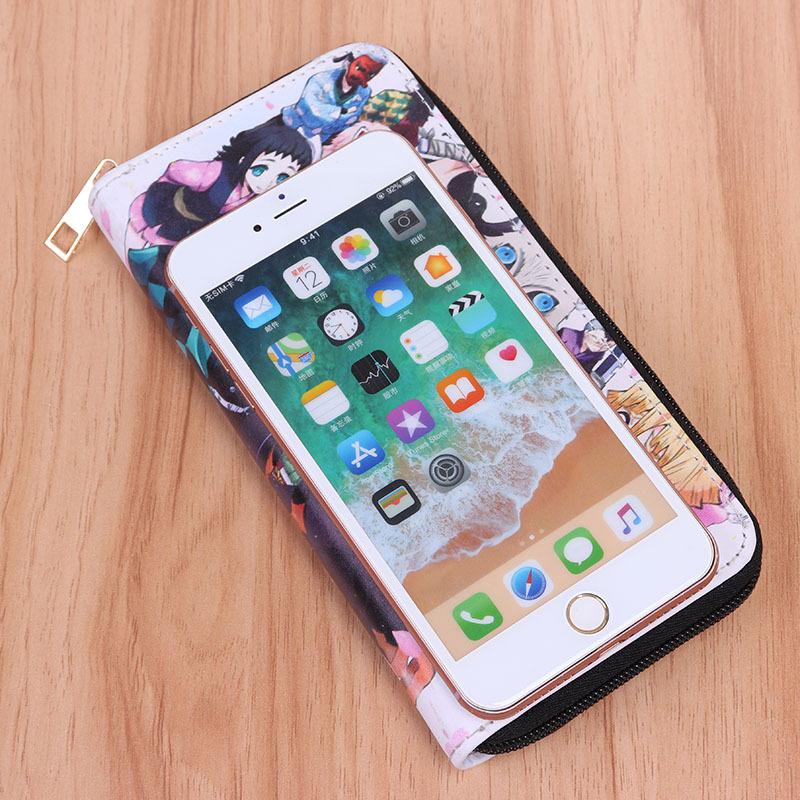 Japonsko kreslené komiksy Demon Slayer zboží peněženka, dlouhý držák na karty ve stylu anime, pouzdro na mince 7544