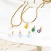 304 Stainless Steel Colorful Birthstone Jewelry Charms Mini Faceted Drop Pendant Necklace DIY Findings 10mm x 4mm, 2 Piece