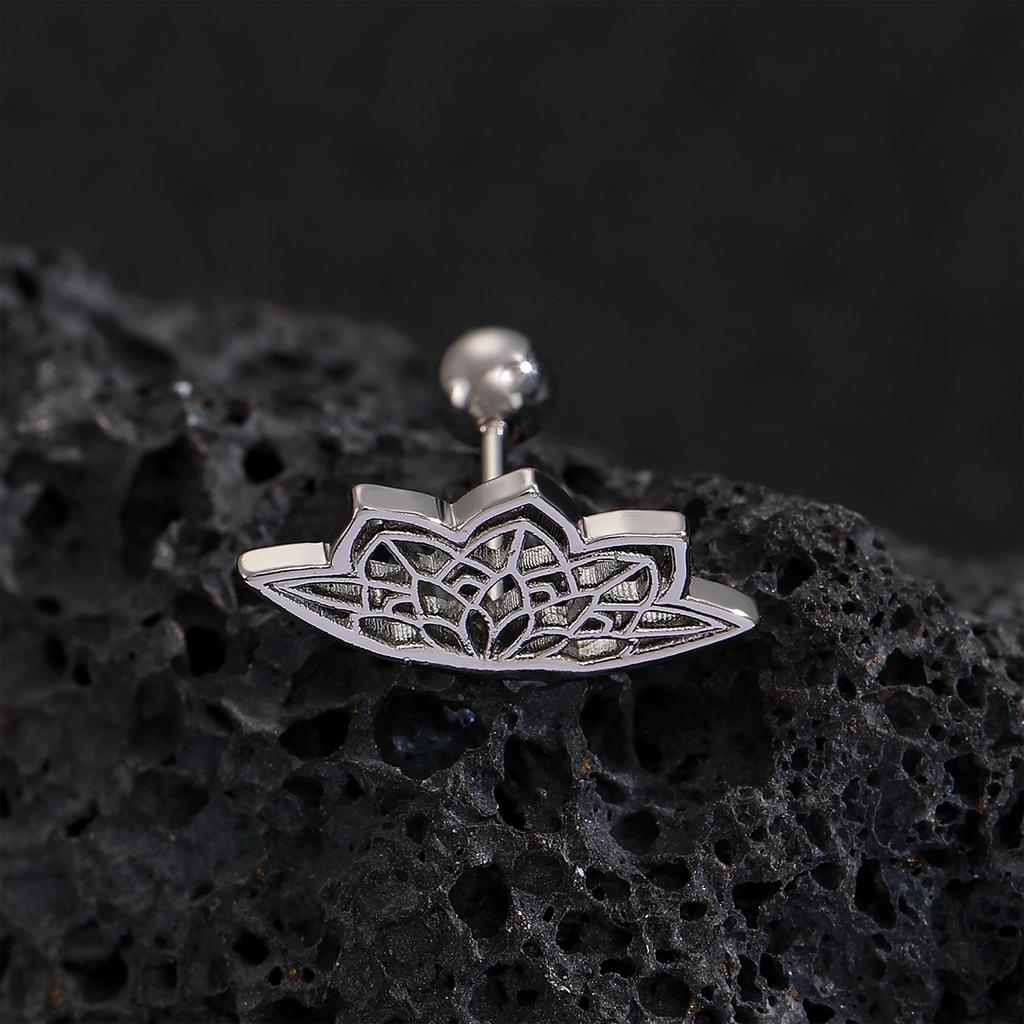 Creative Gothic Style Geometric Hollowed Crescent Moon Shaped Earrings