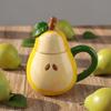 Creative Cute Pet Fruit Shape Ceramic Cup Creative Mug Pear Cup European and American Ceramic Office Cup