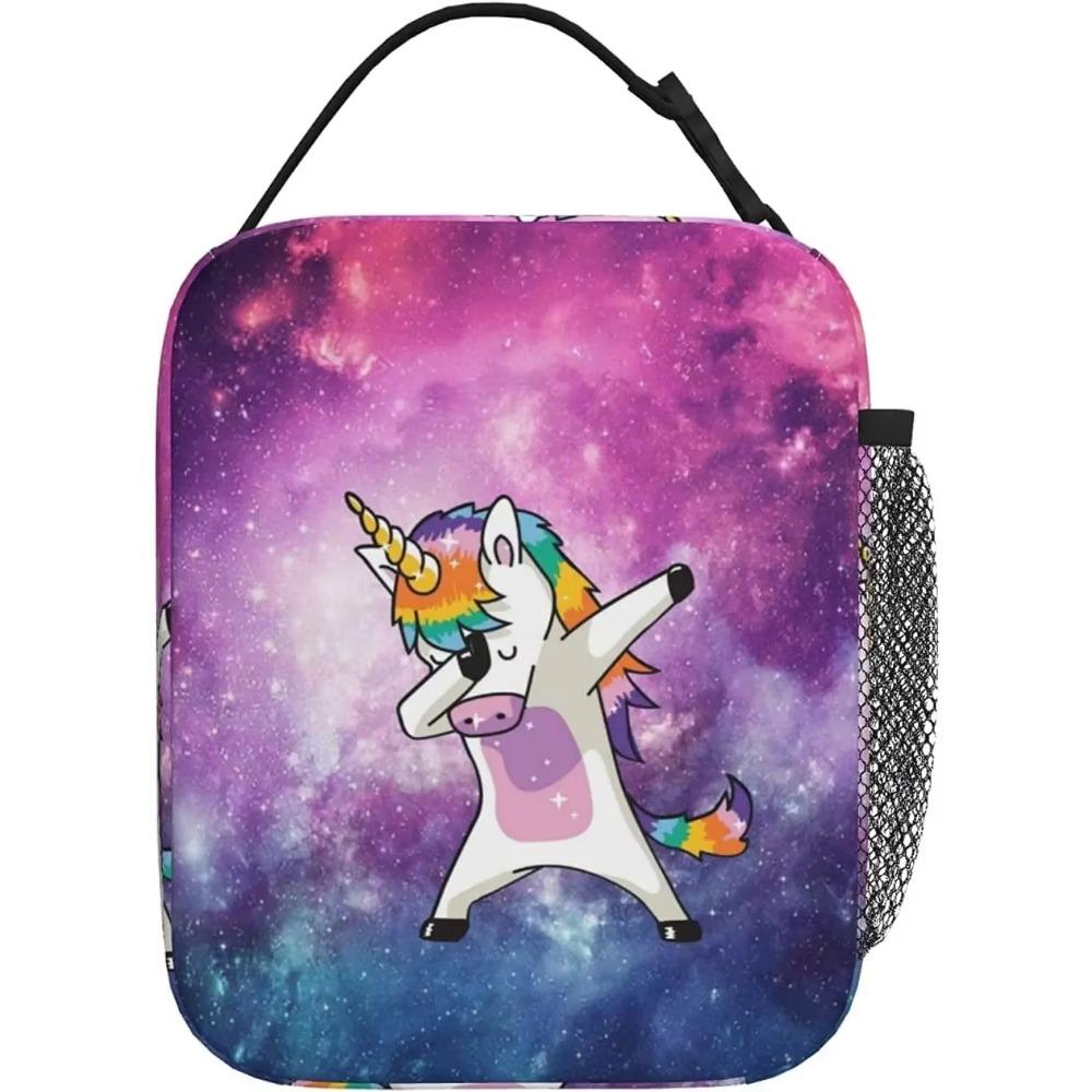 Lunch Box Insulated Lunch Bag for Women Men Unicorn Purple Reusable Cooler Tote Bags for Work Picnic Outdoor