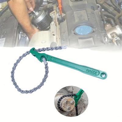 Steel Construction Chain Filter Wrench Heavy Duty Ergonomic Handle Pipe Fittings Wrench Non Slip Multifunction Tool