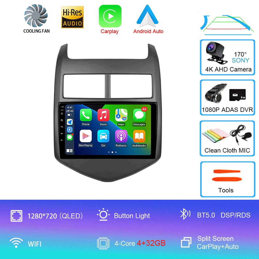 For Chevrolet Aveo 2 Sonic T300 2011-2015 Car Radio Android 14 CarPlay Auto Multimedia Player Navigation GPS 2din Stereo Audio