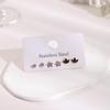 Stainless Steel Stud Earrings Set with Zirconia: Butterfly, Star, Heart & Four-Leaf Clover Designs