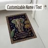 Elegant Deer Nature Theme Soft Crystal Velvet Rug Custom Name & Text Print Non Slip Floor Rug for Bedroom Living Room