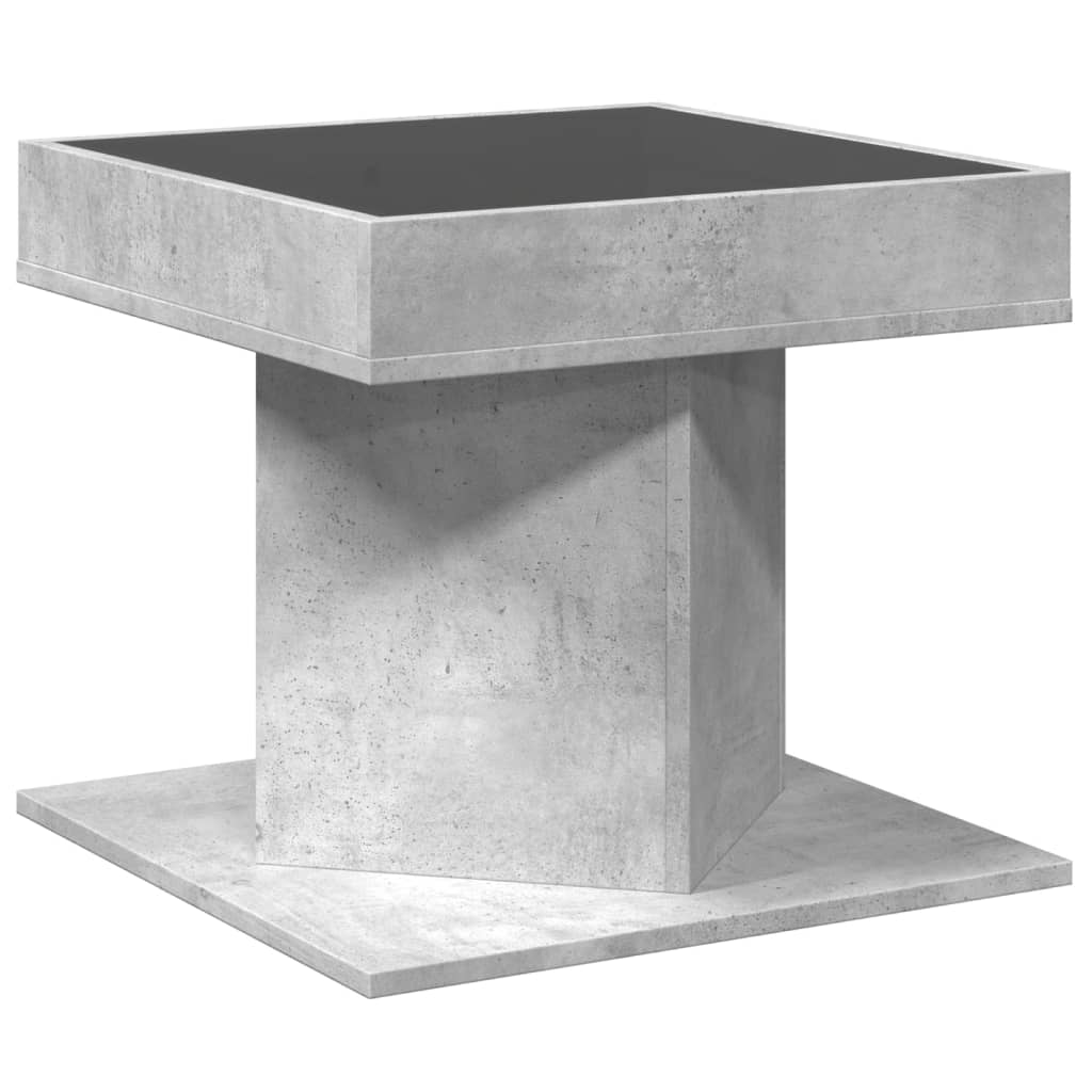 LED Coffee Table Concrete Grey 50x50x45 cm Particleboard
