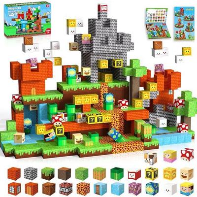 Meu bloco magnético montar bloco de construção jogo de construção mundo meninos e meninas quebra-cabeça brinquedos infantis