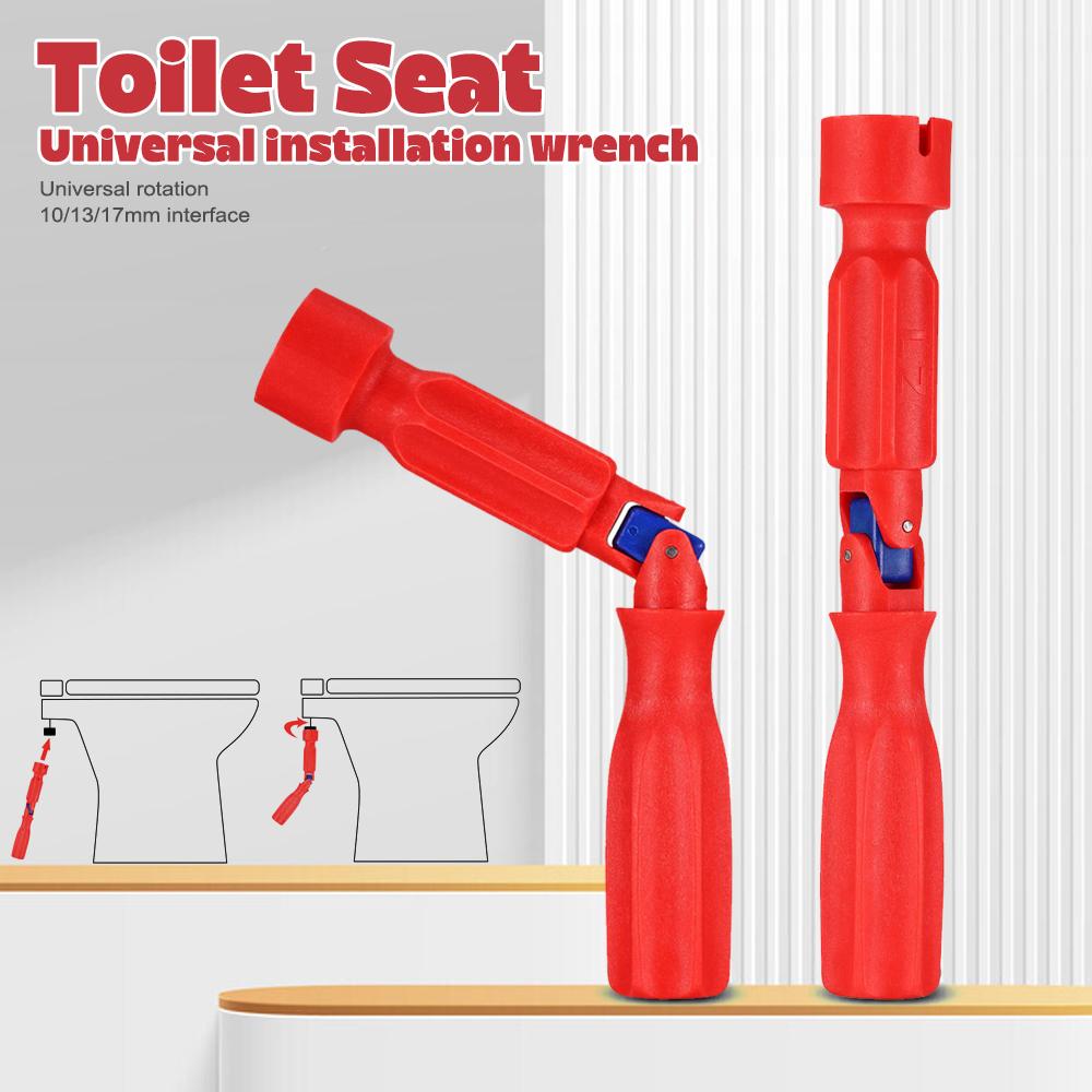 Red 10/13/17mm Professional Household Toilet Seat Repair Wrench Universal Toilet Seat Installation Key Easy Loosening 10/13/17mm