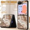 Watercolor Marble Case For Samsung Z Flip 8 7 6 5 Luxury Leather Skin Hard Folding Phone Cover For Galaxy Z Flip8 Flip7 Flip6