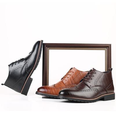 Neue Herren Martin Stiefel Modetrend Brock Kurze Stiefel High Top Schuhe Große Größe Lederschuhe Kleid Business Herrenschuhe