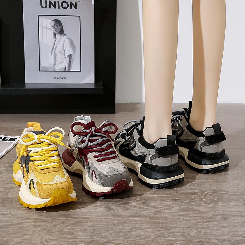 Sports Color Matching Dad Shoes for Women Spring and Autumn Show Foot Small Versatile Casual Forrest Gump Sports Shoes