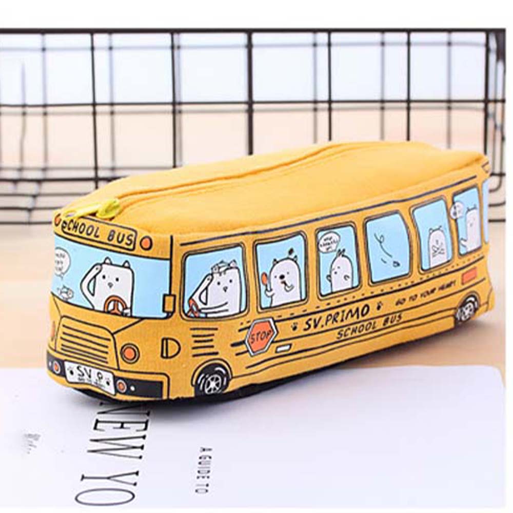 Kreativní kreslený velkokapacitní autobus sáček na tužky Pouzdro na tužky do auta sáček na tužky pro studentský autobus Roztomilá verze sáčku na tužky
