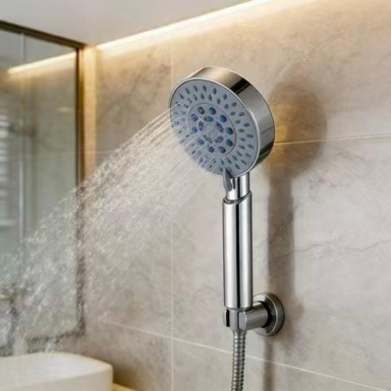 Shower Head ABS Electroplated Modern Minimalist Spray Massage Bubbling Handheld Hot Cold High Pressure Rainfall Shower Head