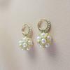 Sweet temperament pearl flower group small ear ring earrings women's new trendy unique design earrings