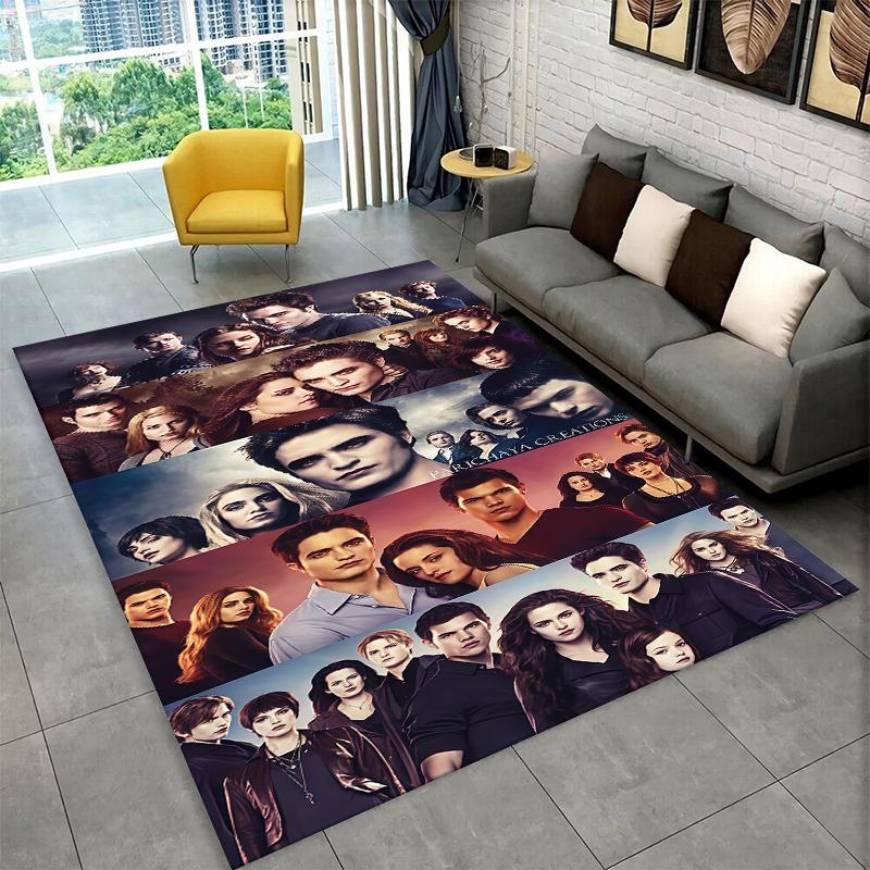 Classic Twilight Saga Edward Bella Carpet Rug for Playroom Bedroom Living Room Sofa Home Decor,kid Area Rug Non-slip Floor Mat