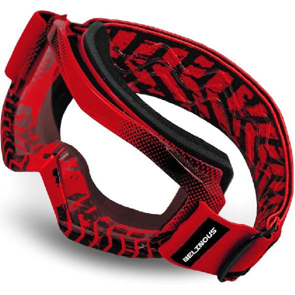 BELINOUS Kid Riding Goggles for ATV Dirt Bike Motorcycle Motorcross MX, Youth Dirt Bike Goggles for Kids 3-12 with Soft Strap
