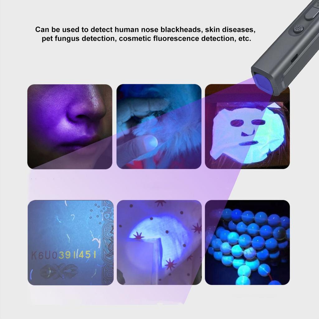 N11 Ultrasonic Bark Control Device Rechargeable Handheld Dog Bark Deterrent Devices with UV Violet Light Grey