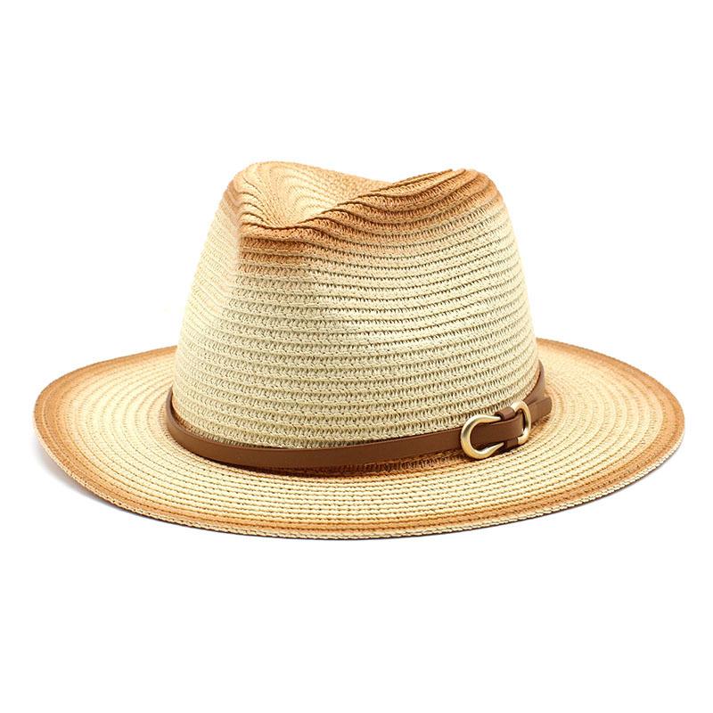 Spring And Summer Outdoor Travel Travel Sun Protection Sun Hat Men And Women British Style Spray Paint Jazz Straw Hat