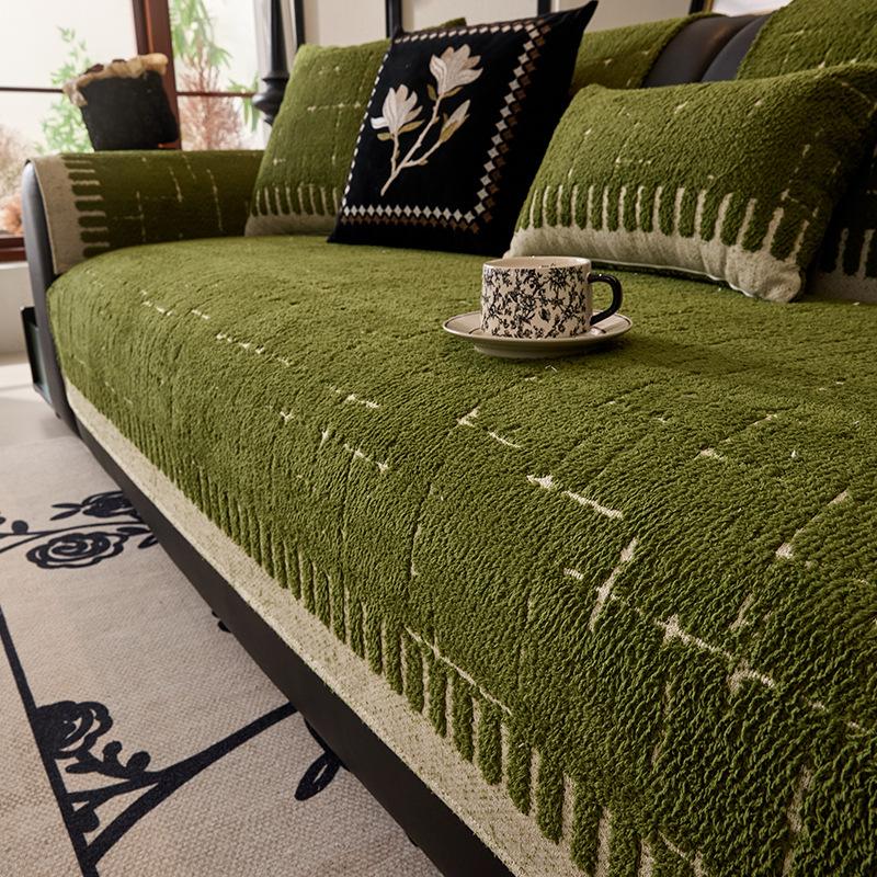 

Премиальная кожаная подушка для дивана Осень и зима Новая плюшевая цельная прямая Нескользящая подушка для сиденья Чехол для дивана 70*70cm