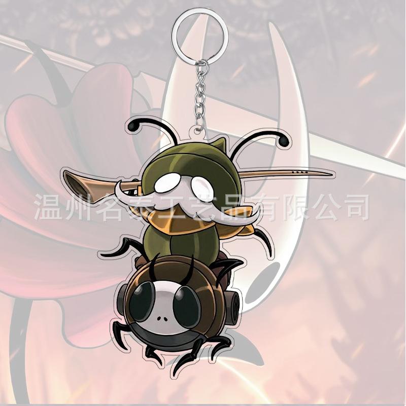 Anime Hollow Knight Silksong Porte-clés Acrylique Accessoires Charms de Sac Créatifs Pendentif de Sac à Dos Porte-clés Drôle Cadeau pour Fans
