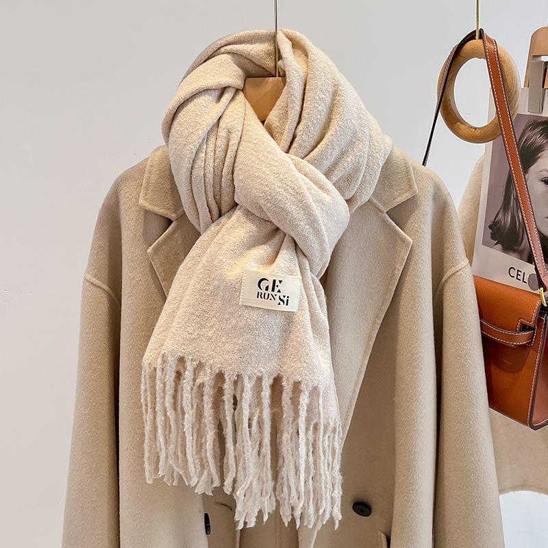 Haze blue imitation cashmere scarf women's new winter atmosphere scarf couple student men's shawl