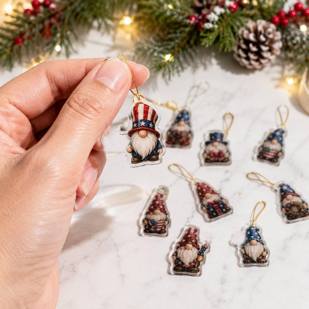 Christmas Advent Calendar Days Countdown with 2D Flat Hanging Ornaments for Holiday Decor