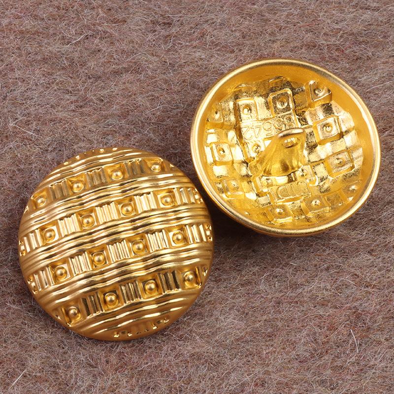 5pcs Suit Button Accessories, Metal Embossed Coat Buttons, Retro Gold Buttons, Coat Trench Coat Hand Seam Buttons