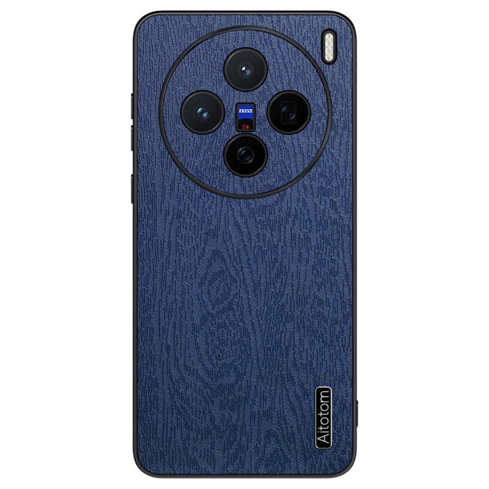 

Чехол для vivo X200 5G, текстура дерева, покрытие из ПУ кожи, ПК+ТПУ чехол для телефона C
