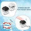 1/12PCS Keyboard Keychain Fidget Toys Stress Relief Button Keycap Sensory Toys Decompression Finger Clicker Toys for Adult Kids