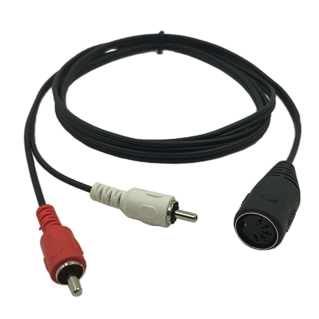 5 Pin Male DinPlug to 2x PhonoMale PlugStereo Cable,1.5M/4.9Ft 5 Pin Din Male to 2 Male Cable