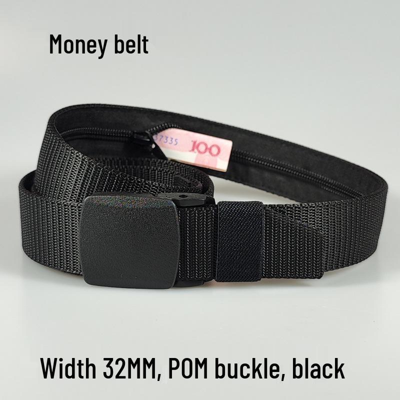 Women's Anti-Theft Tactical Nylon Waist Belt - Outdoor Safety and Money-Hiding Function.