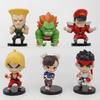 6pcs/set Game Street Fighter CHUN LI RYU Ken Guile Akuma PVC Action Figure Collectible Model Toys