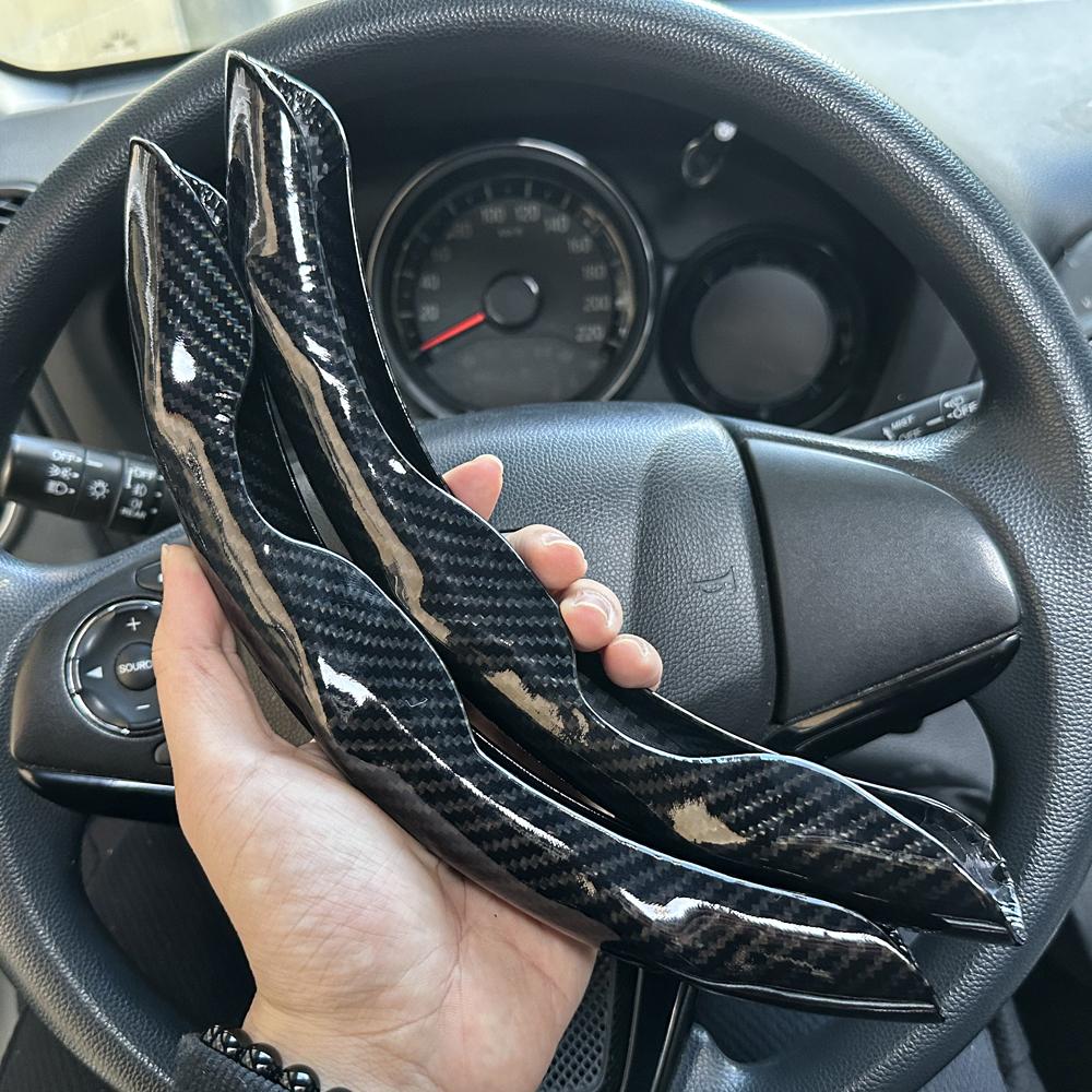 Universelle Auto-Lenkradabdeckung Anti-Rutsch Helles Glanz-Kohlefaser-Textur Lenkrad-Dekorationszubehör 14,5-15 Zoll