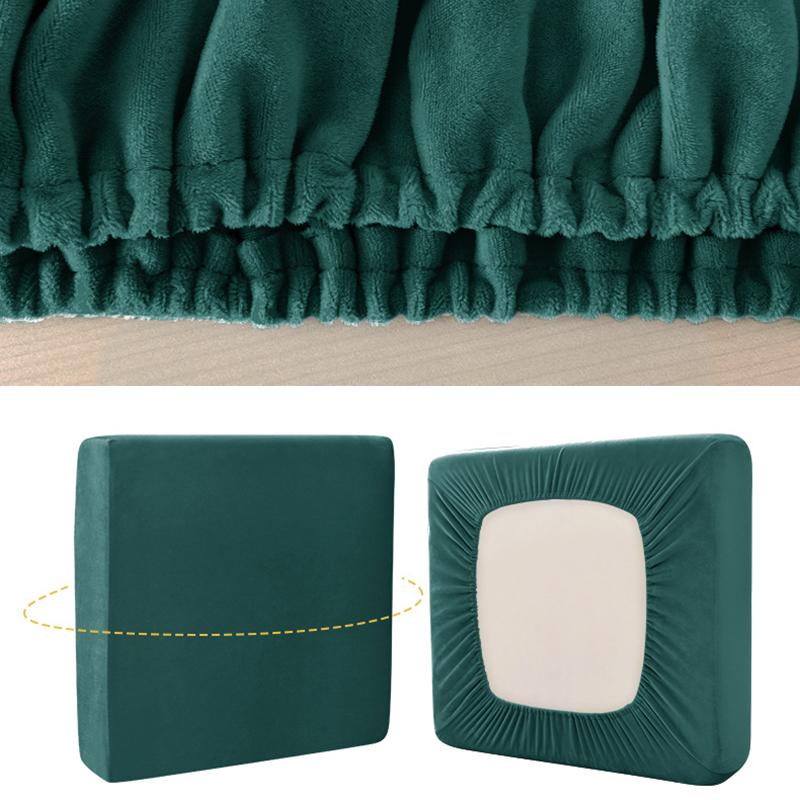Soft Velvet Sofa Cushion Cover For Living Room Room Plain Color Polyester Spandex Slipcovers Furniture Protector Stretchy Couch Covers