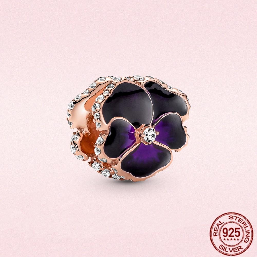 2022 New 925 Sterling Silver Butterfly of Flower Fit Original Charm Bracelet DIY Fashion Silver 925 Jewelry Making